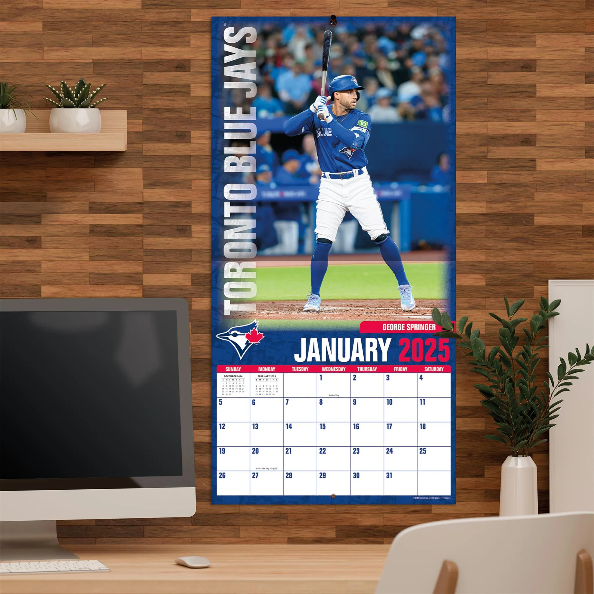 MLB Toronto Blue Jays Wall 2025 Calendar