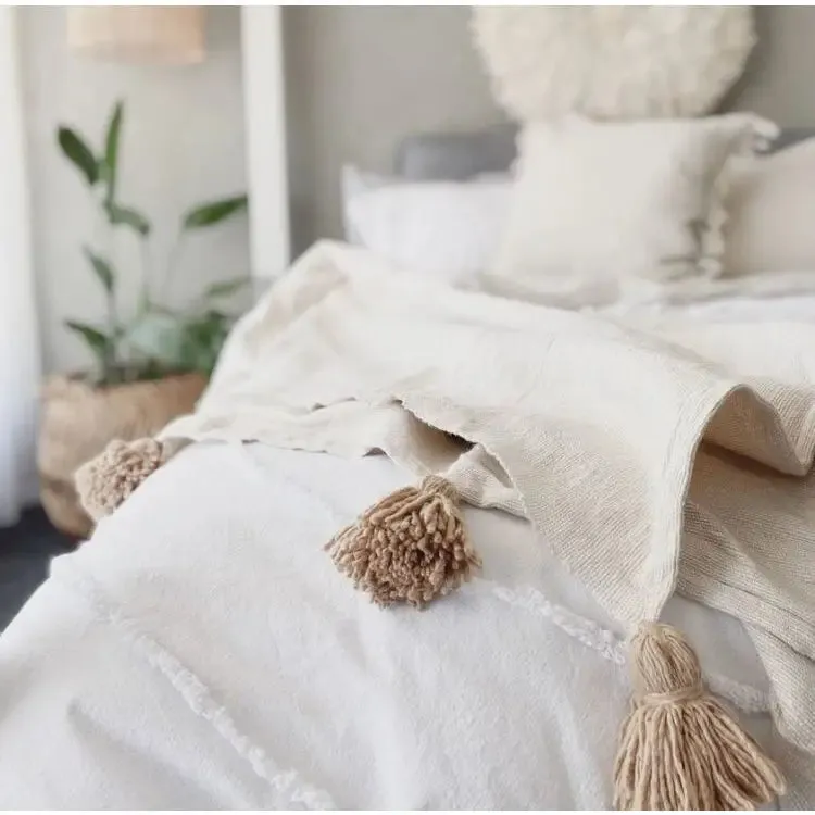 Moroccan | Pom Pom Throw Blanket