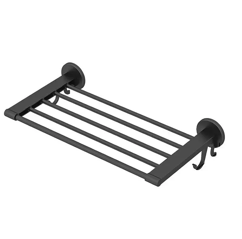 Multi-Functional Wall Mounted Towel Hanger Holder Rack F49-8-1099 Black