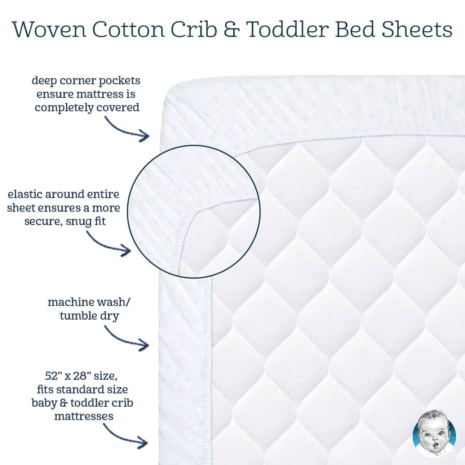 Neutral Sheep Fitted Crib Sheet