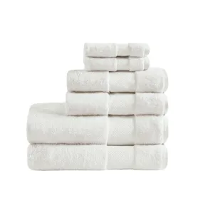 New - 6pc Turkish Bath Towel Set White