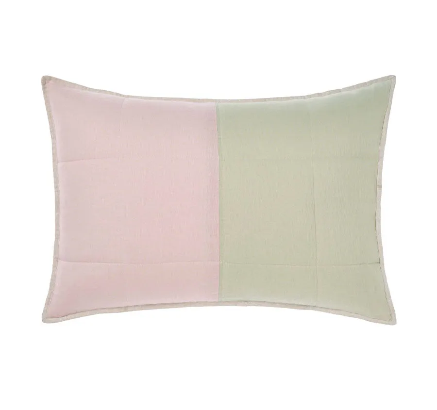 Nimes Patchwork Standard Pillow Sham Pair Rose