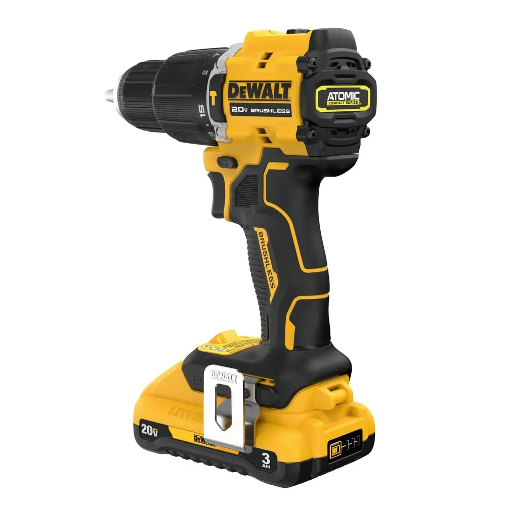 Open Box -  DEWALT ATOMIC 20-Volt Lithium-Ion Cordless 1/2 in. Compact Hammer Drill with 3.0Ah Battery, Charger and Bag