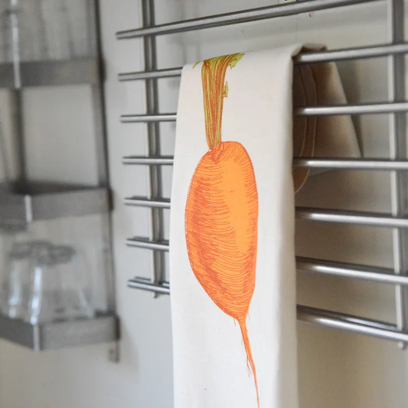 Orange Swede Vegetable Tea Towel