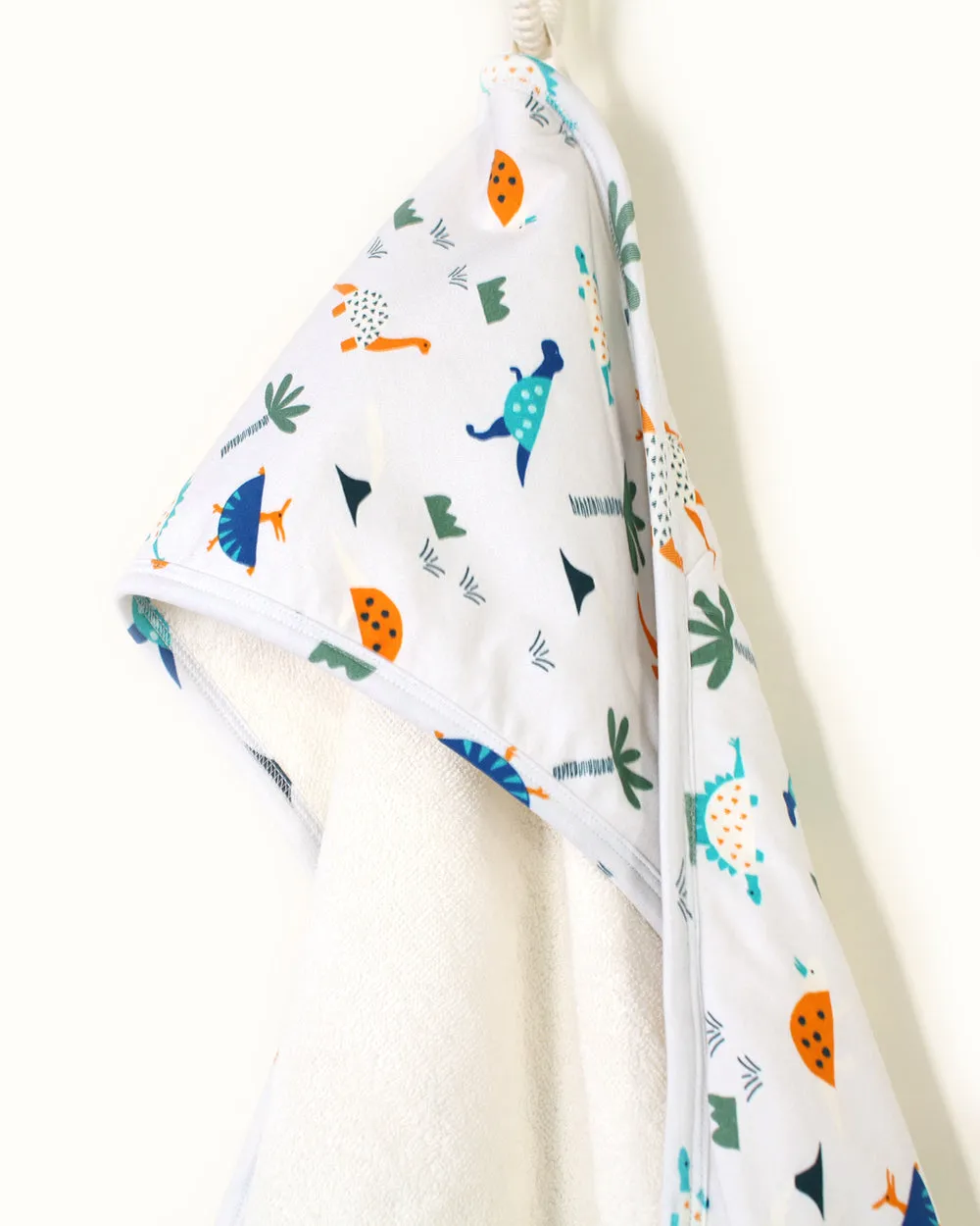 Organic Dino Reversible Hooded Towel