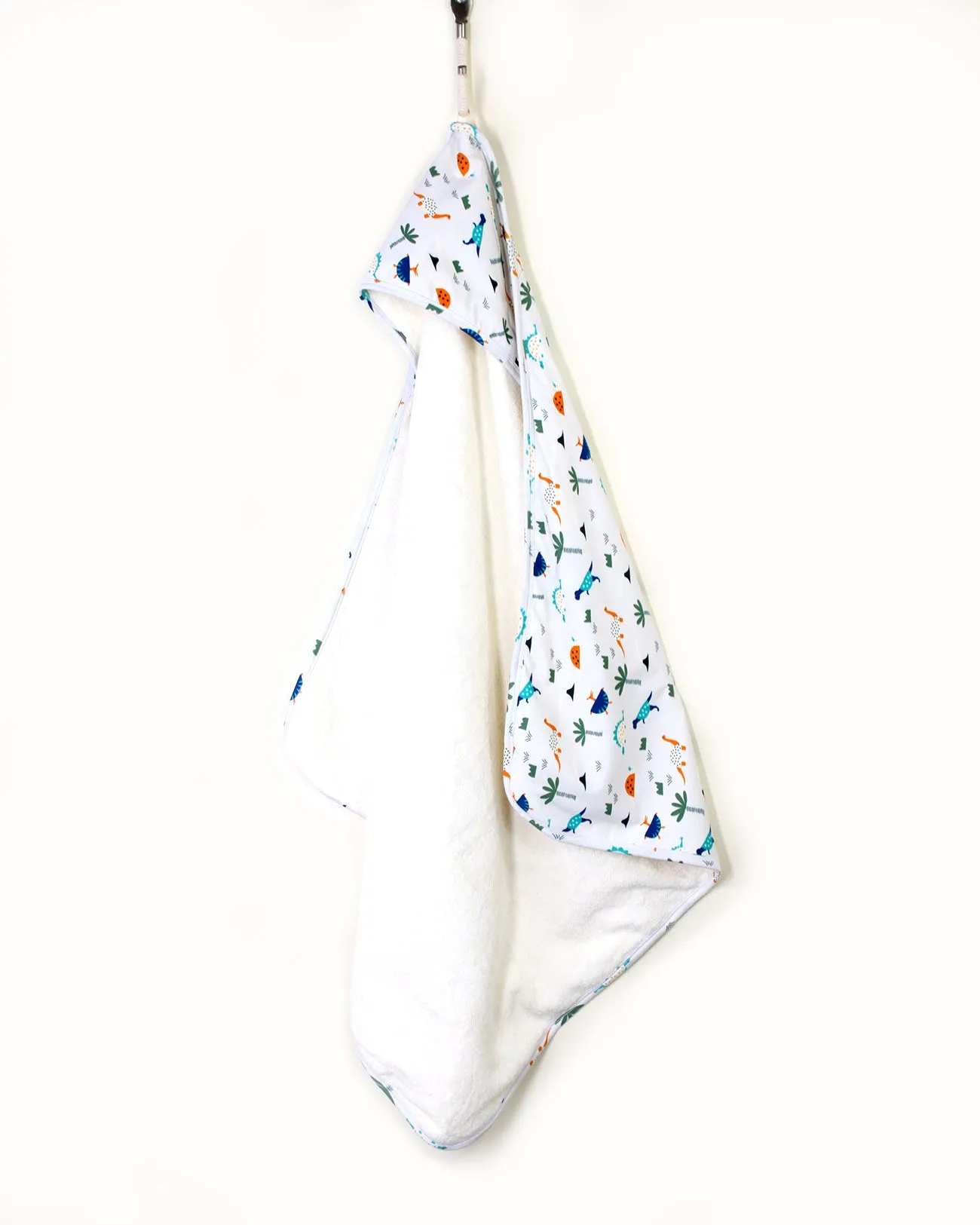 Organic Dino Reversible Hooded Towel