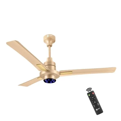 Orient Electric I Tome Plus 1200mm 26W BLDC Energy Saving Ceiling Fan with Remote | 5 Star Rated | Decorative Ceiling Fan (Topaz Gold, Pack of 1)