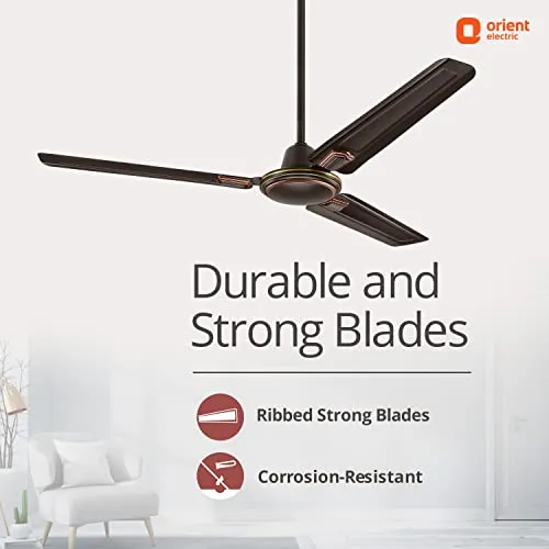 Orient Electric Pacific Air Decor | 1200mm BEE Star Rated Ceiling Fan | Durable & Long-lasting | Strong and Reliable| Aesthetic Look | Warranty (2 years) | (Smoke Brown, Pack of 1)