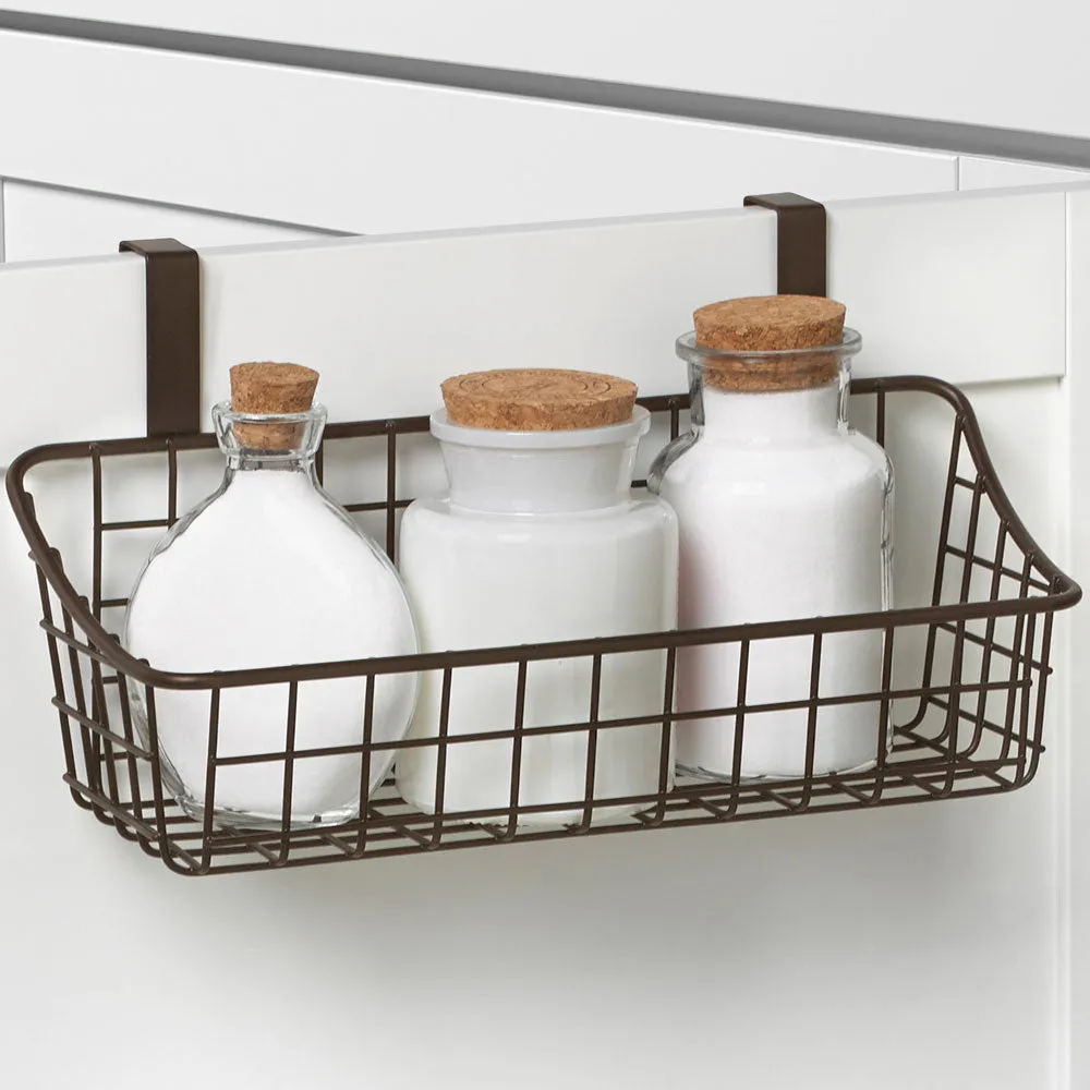 Over Cabinet Door Basket with Towel Bar