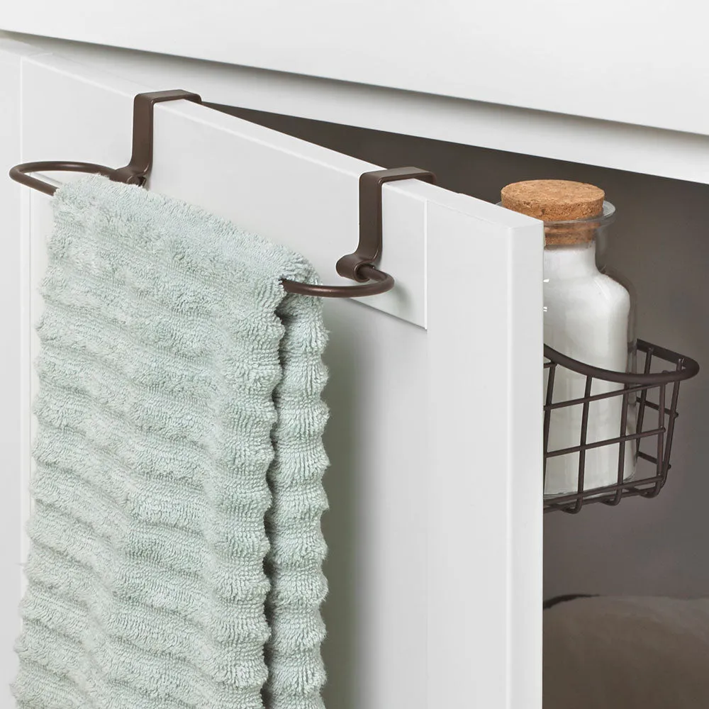 Over Cabinet Door Basket with Towel Bar