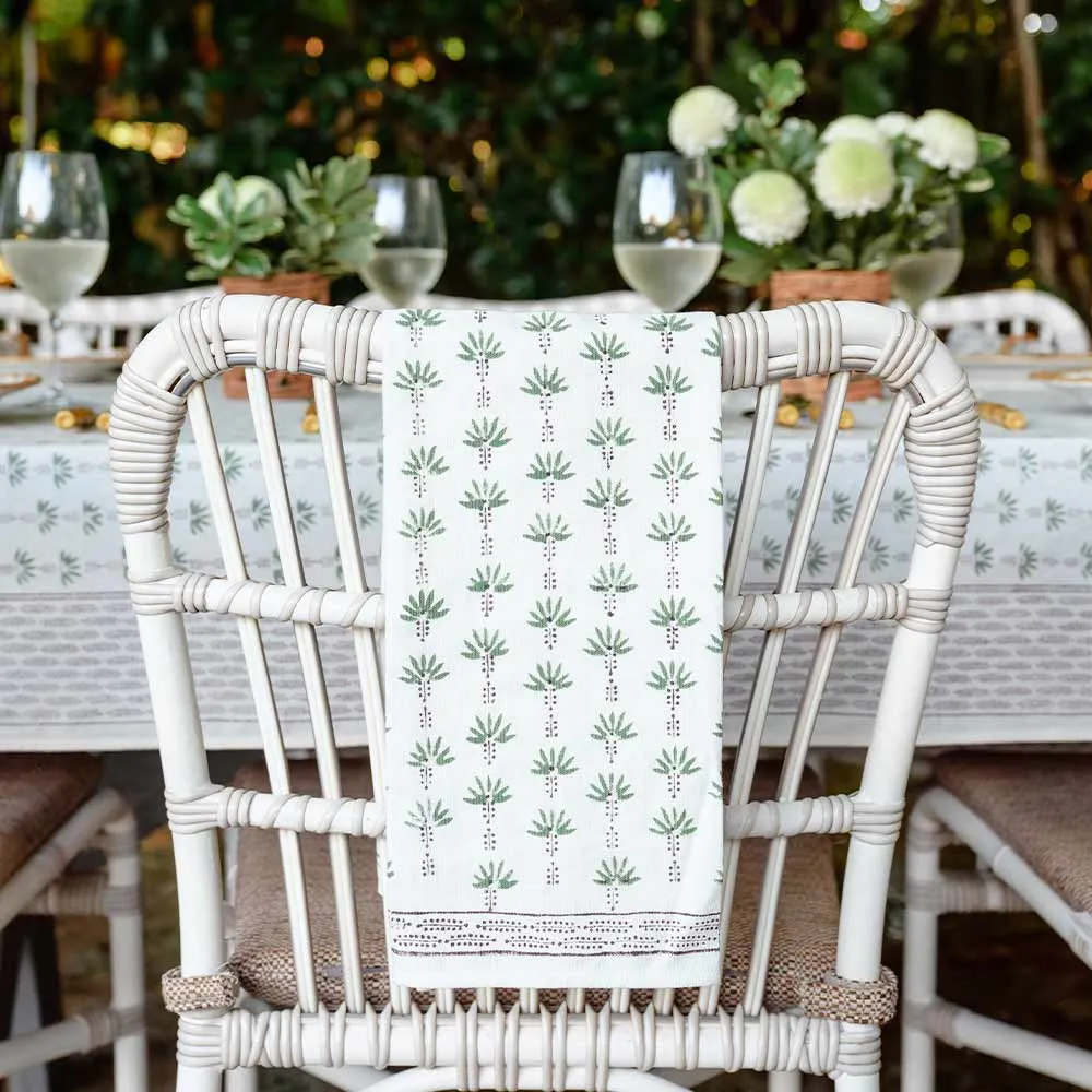 Palm Tree Dot Brown Tea Towels