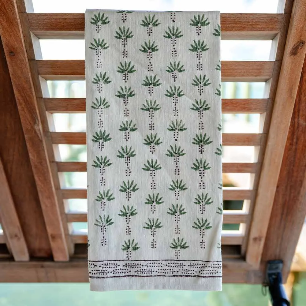 Palm Tree Dot Brown Tea Towels