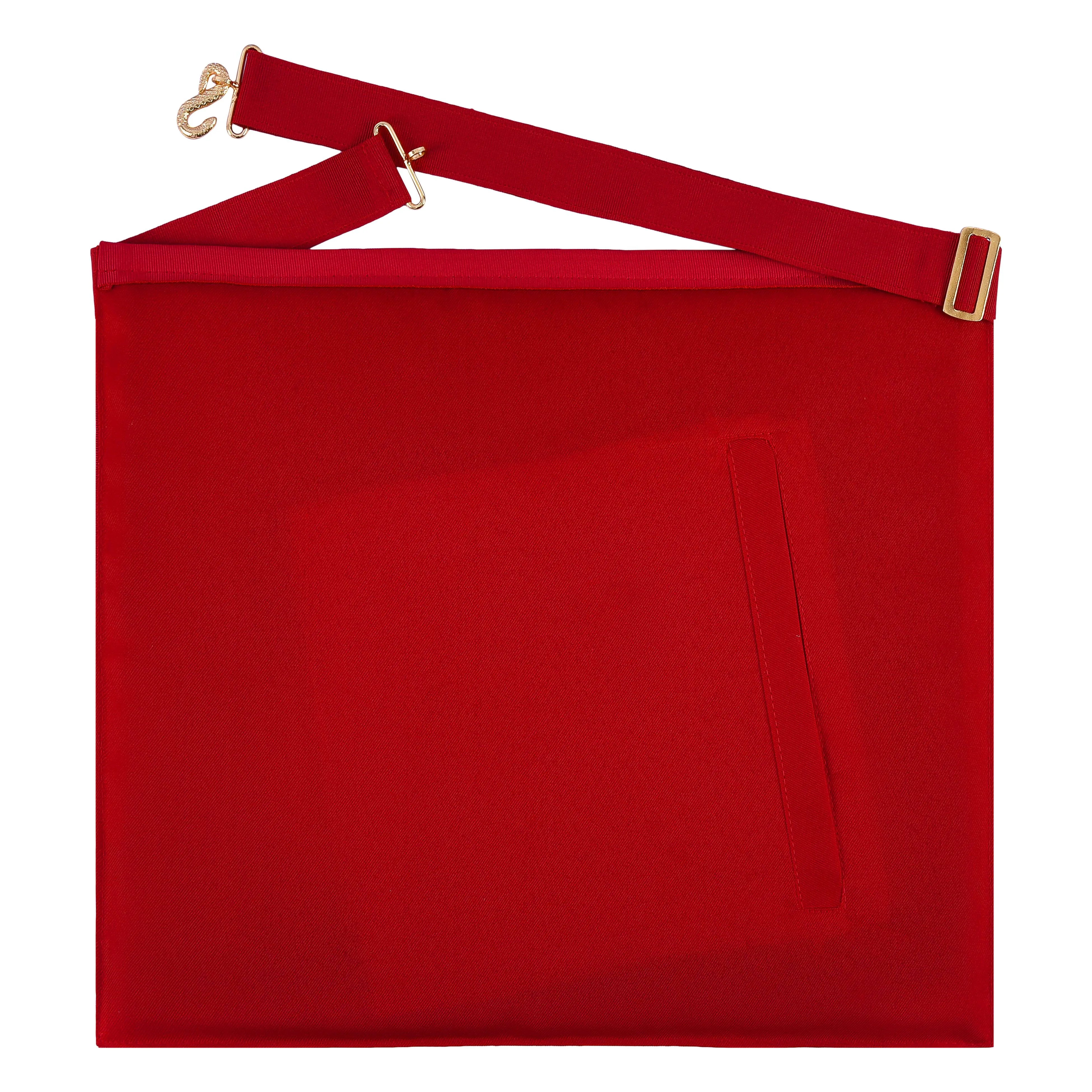 Past High Priest Royal Arch Chapter Apron - Red Ribbon With Triple Tau