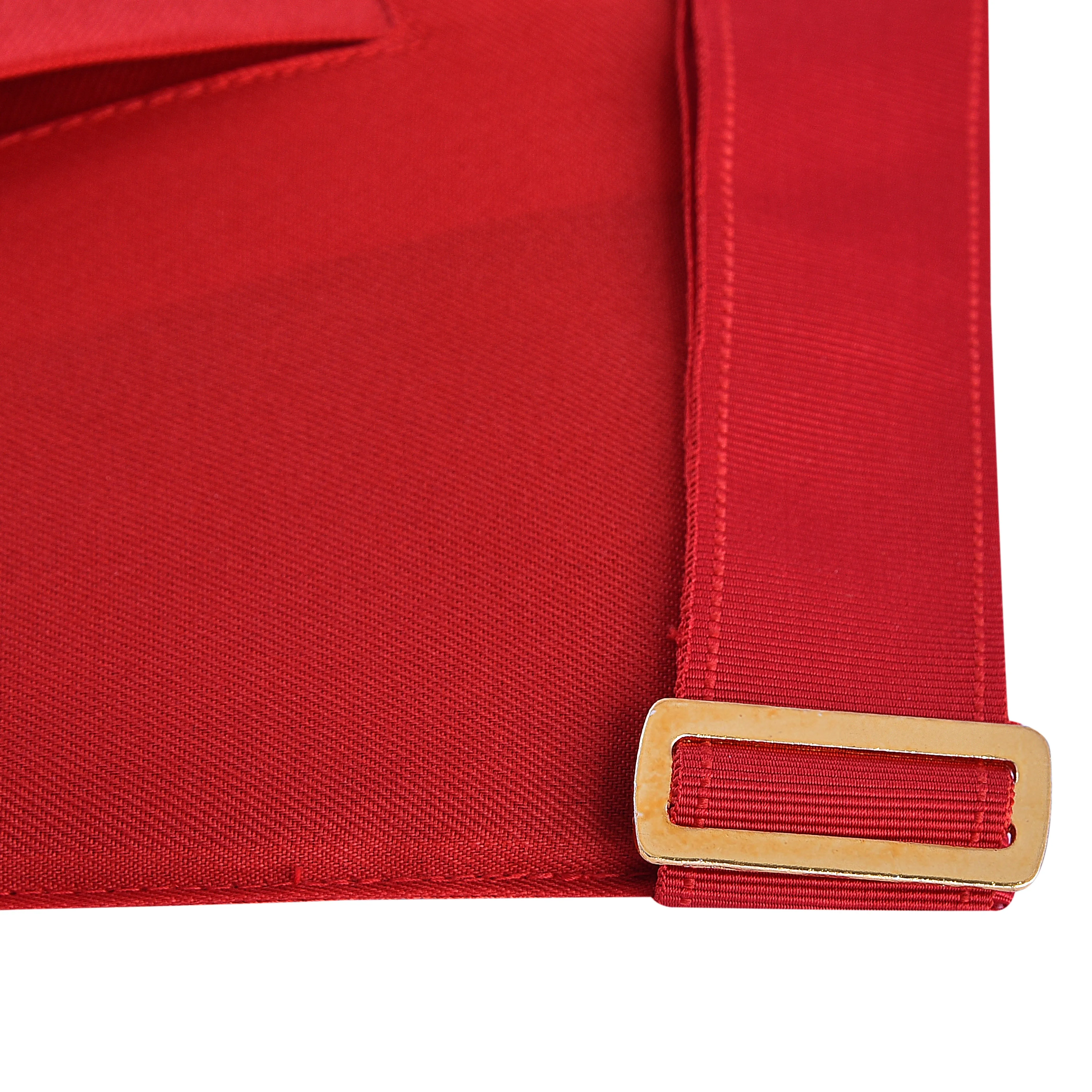 Past High Priest Royal Arch Chapter Apron - Red Ribbon With Triple Tau