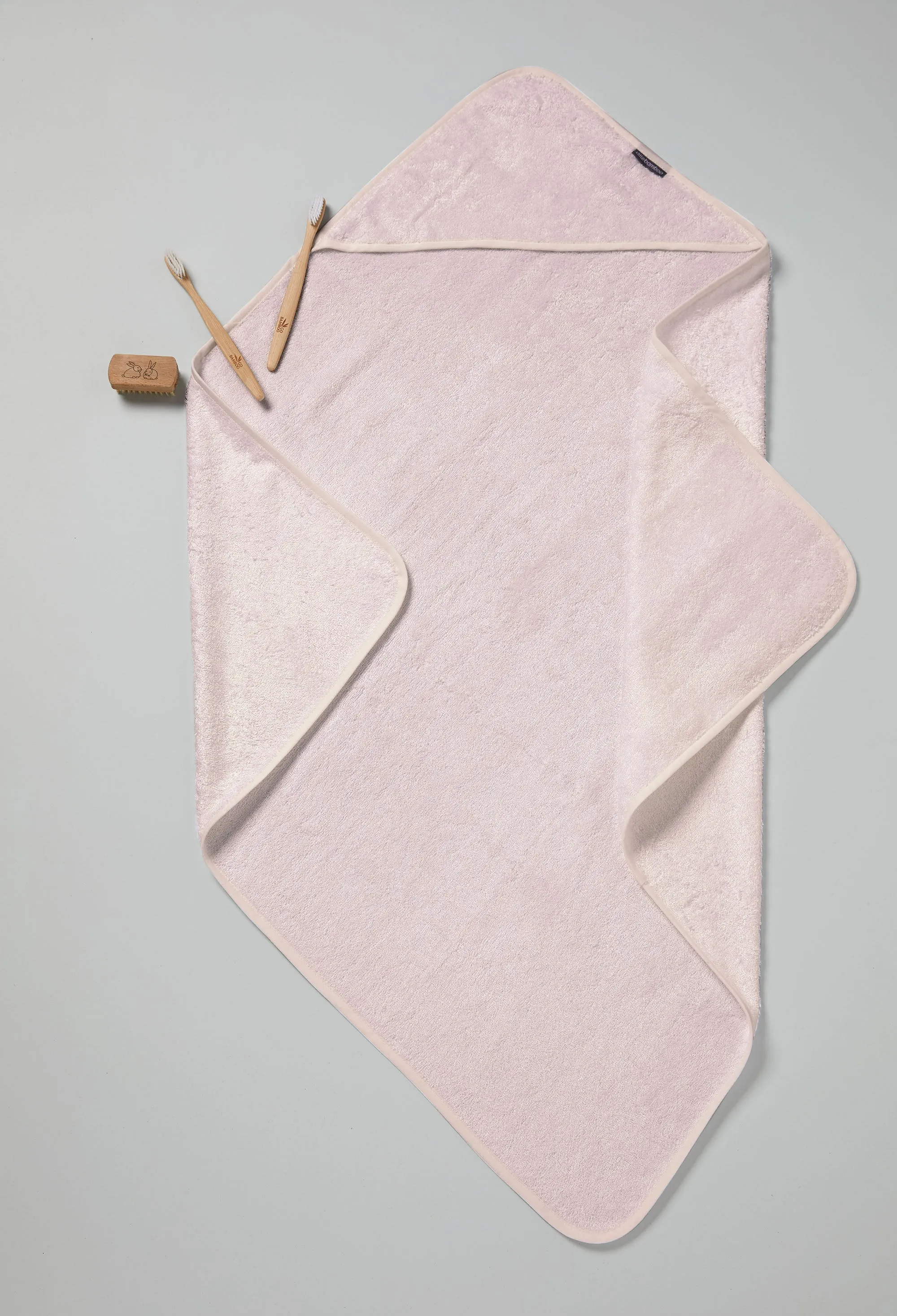 Personalised Bamboo Hooded Towel - Dusty Pink