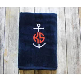 Personalized Anchor Beach Towel