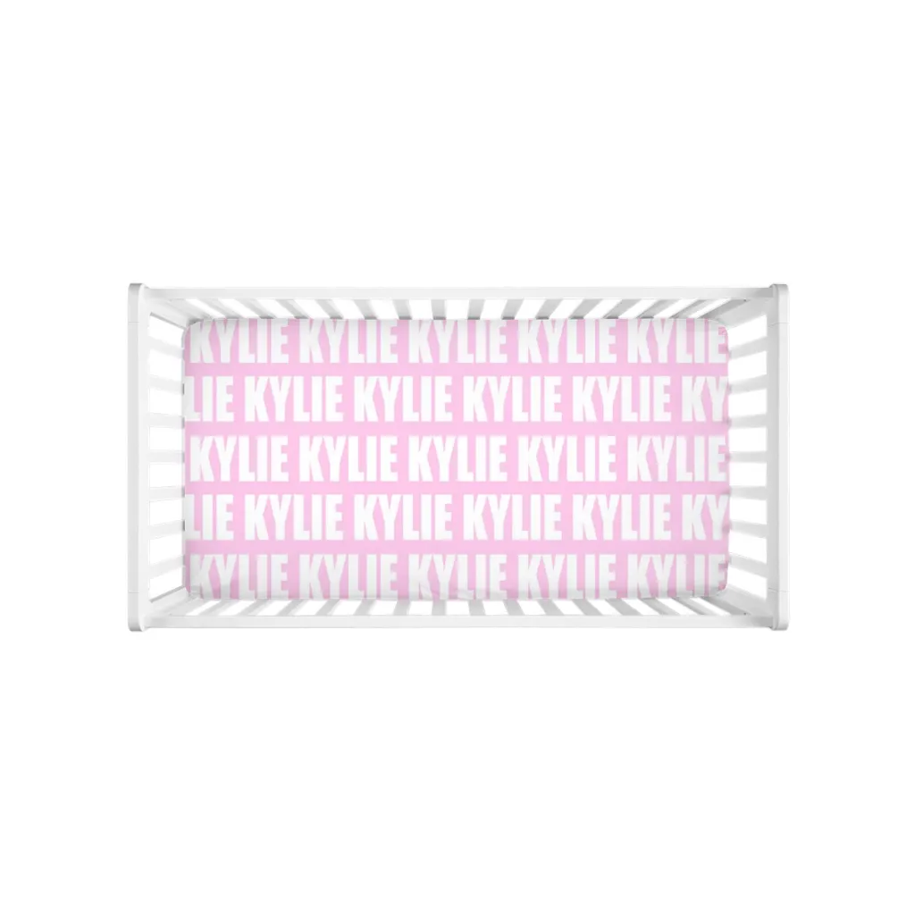 PERSONALIZED MODERN REPEAT CRIB SHEET - BOLD