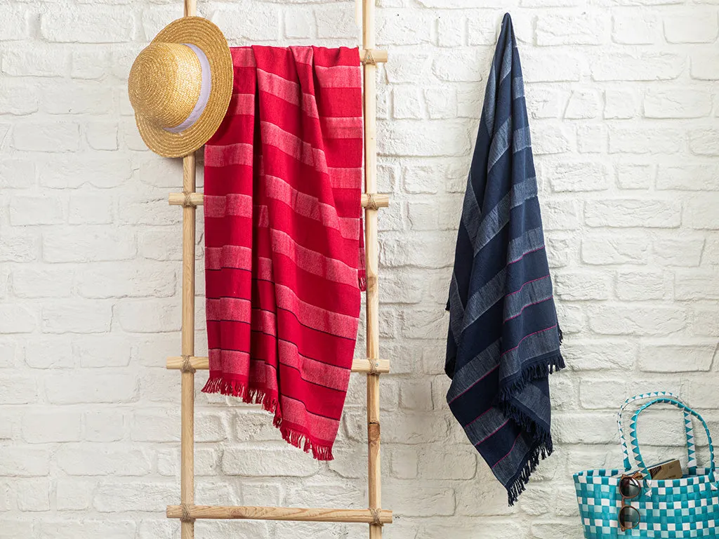 Peshtemal - Turkish Bath/Beach Towel – Striped Fuschia