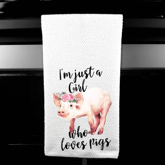 Pigs Kitchen Waffle Weave Microfiber Towels-Perfect Gift for the Pig Lover!