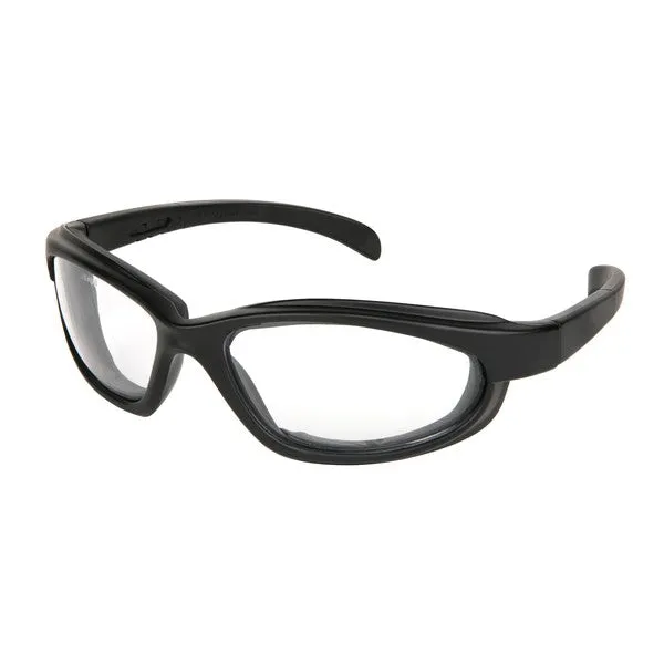 PN110AF MCR Safety PN1 Series Safety Glasses, Clear Lens, Nylon Black Temple