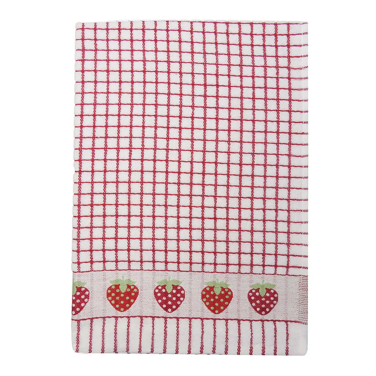 Poli-Dri Red Strawberrry Cotton Jacquard Tea Towel