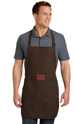 Port Authority Full-Length Custom Aprons with Pockets, Coffee Bean