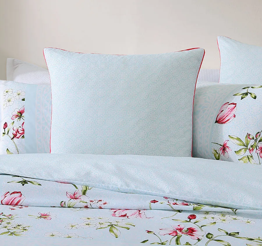 Posie European Pillowcase Aqua