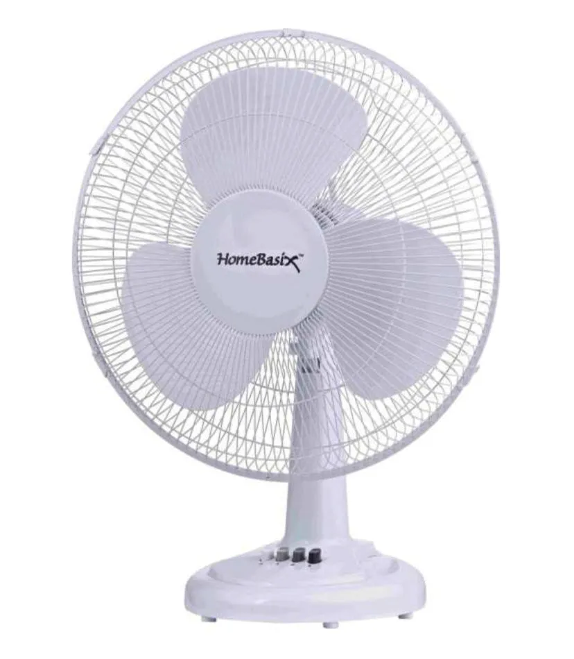 PowerZone FT40-8HC Oscillating Table Fan with 3-Speed Motor, 16", White