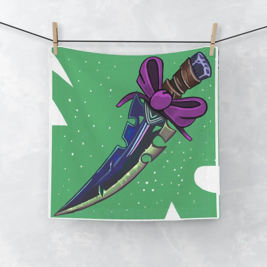 Purple Ribbon Sword Face Towel