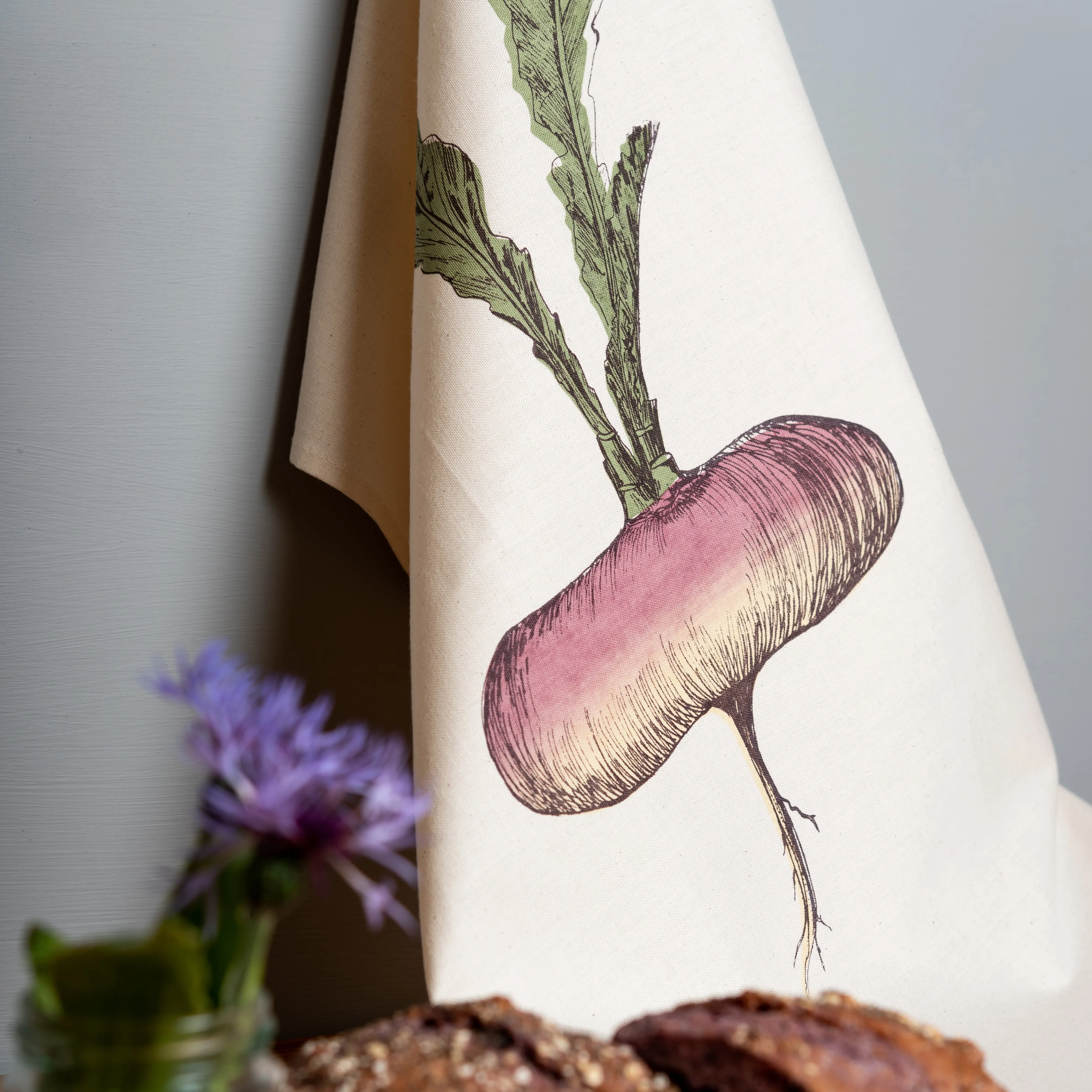 Purple Turnip Vegetable Tea Towel