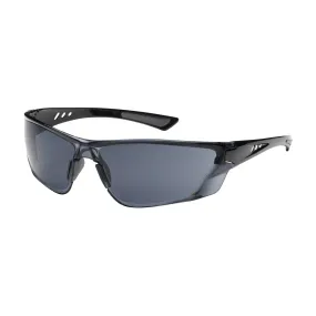 Recon Rimless Safety Glasses with Gloss Black Temple, Gray Lens and Anti-Scratch / FogLess 3Sixty Coating (12 Pairs)