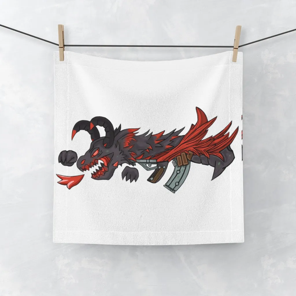 Red Black Dragon Gun Face Towel