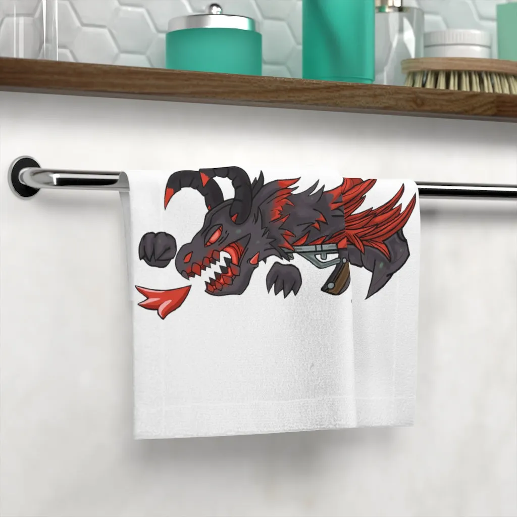 Red Black Dragon Gun Face Towel