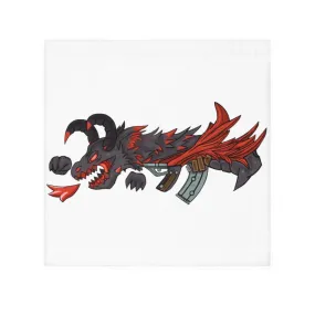 Red Black Dragon Gun Face Towel