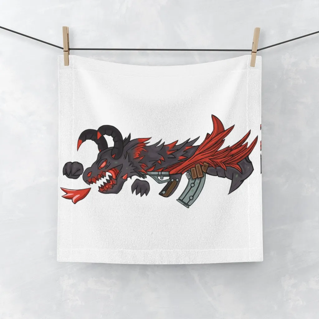 Red Dragon Gun Face Towel