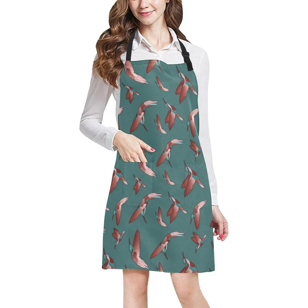 Red Swift Turquoise Apron