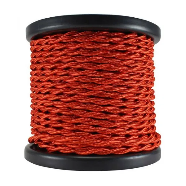 Red Twisted Cloth Wire - 100 ft. Spool - 18 AWG