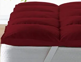 RELEIFE 2500 GSM Finest Imported Microfiber Double Bed Size Mattress Padding/Topper-Maroon (Queen - 60 x 78)