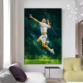 Roger Federer Canvas Wall Art – Decor for Tennis Fans