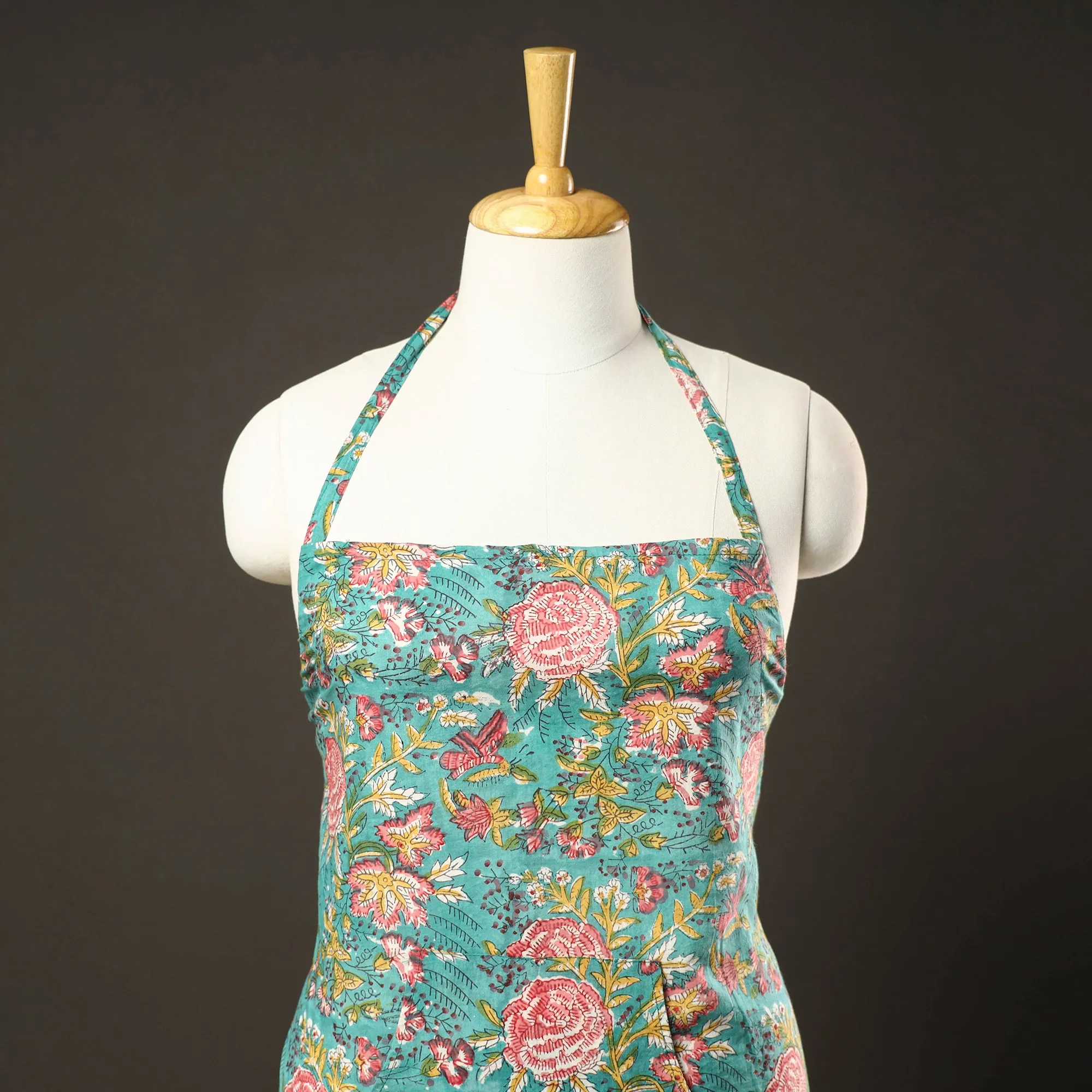 Sanganeri Block Printed Cotton Apron with Pocket 15