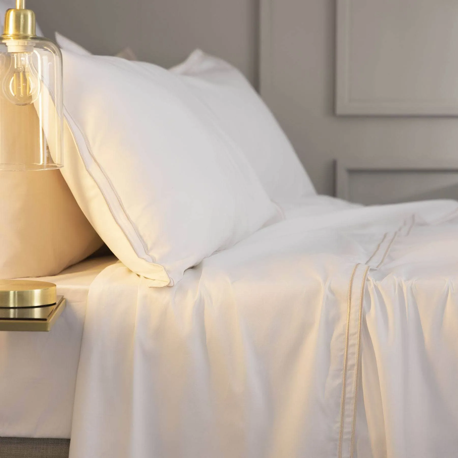 Savoy Oxford Pillowcase - Oyster