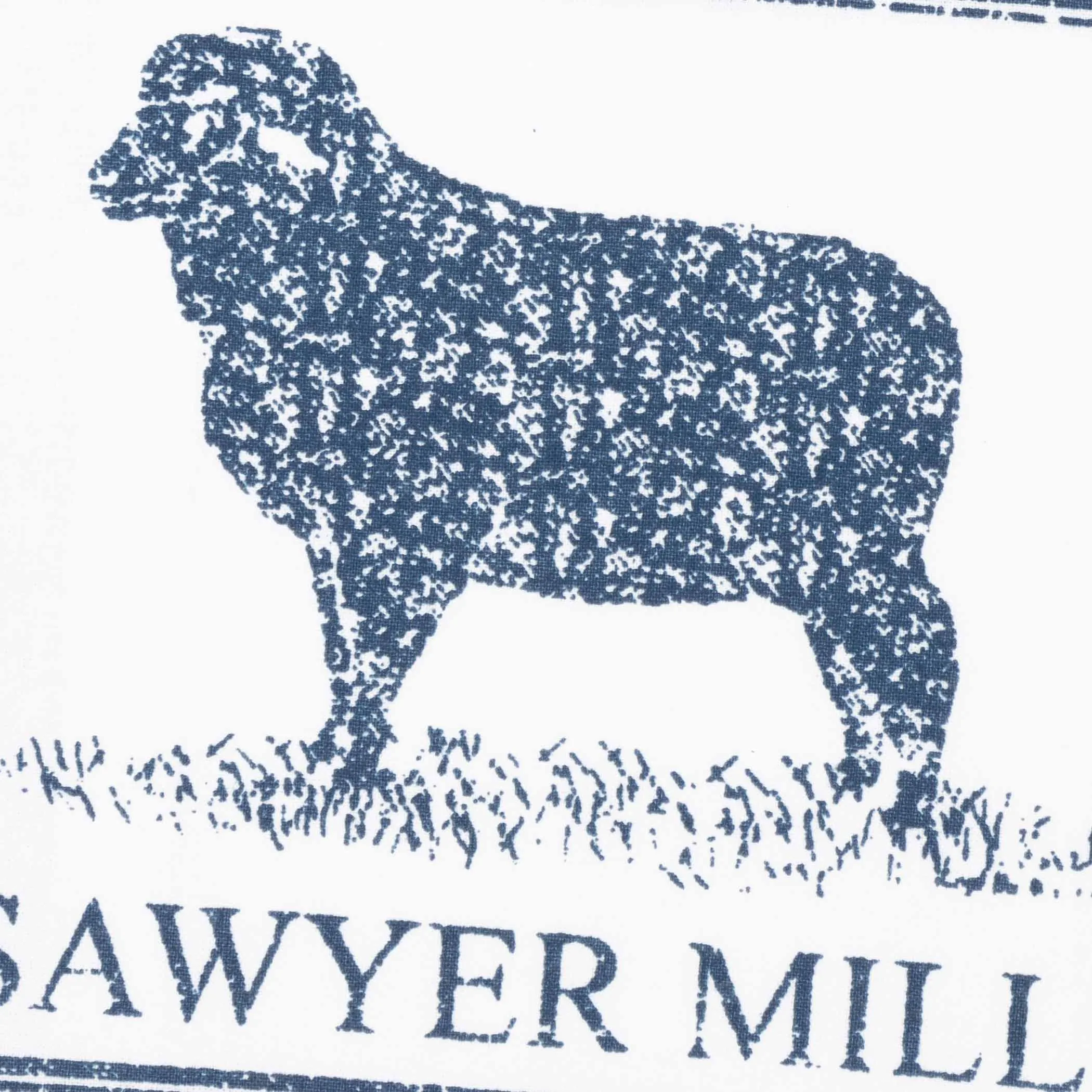 Sawyer Mill Blue Lamb Muslin Bleached White Tea Towel 19x28