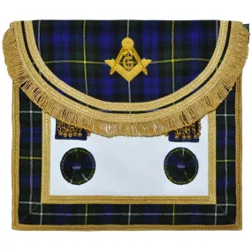 Scottish Rite Master Mason Handmade Embroidery Apron - Striped Blue