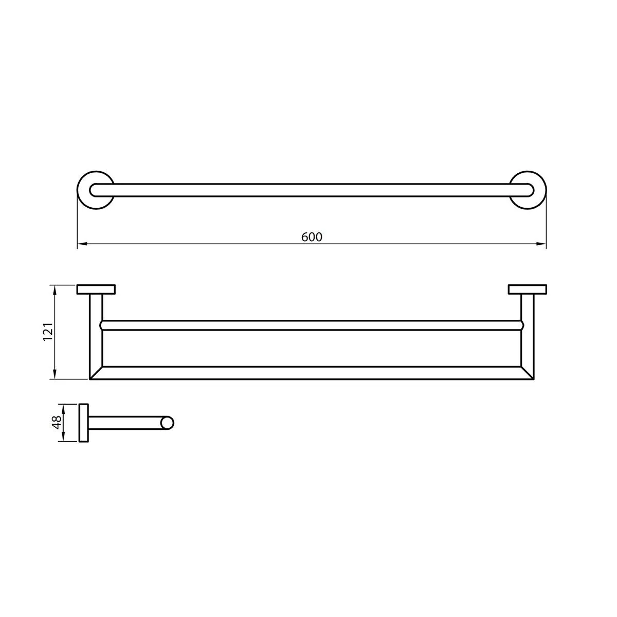 Scudo Delta Double Towel Bar in Chrome