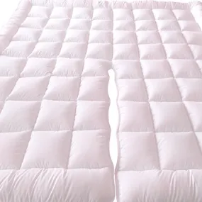 Sheetsnthings 2" Plush 100% Microfiber Top Split King Down Alternative Mattress Pad/Topper