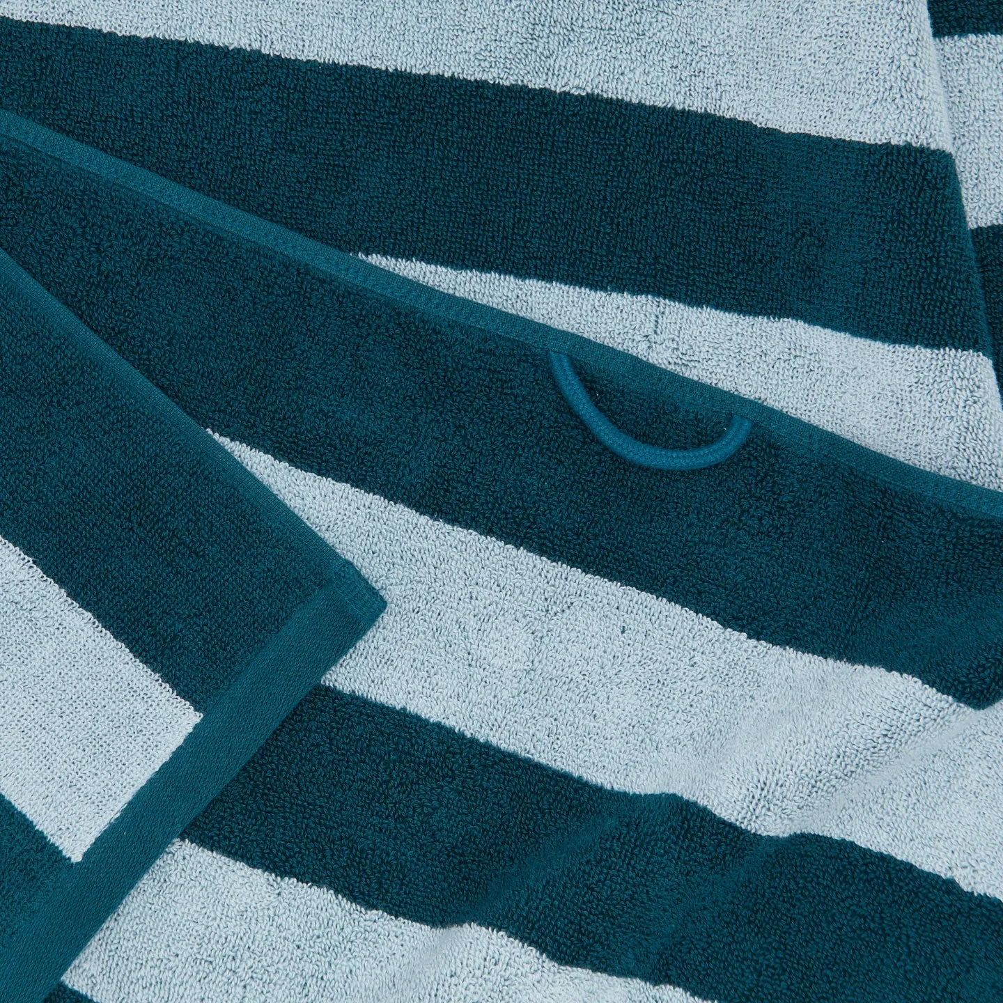 Simple Striped Terry Beach Towel - Sky/Peacock