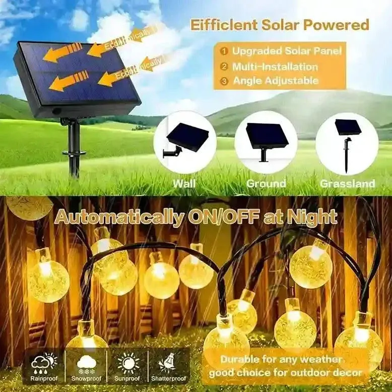 Solar String Home Decor Lights Waterproof LED Hanging Lights for Home, Garden and Outdoor ( Renewed )