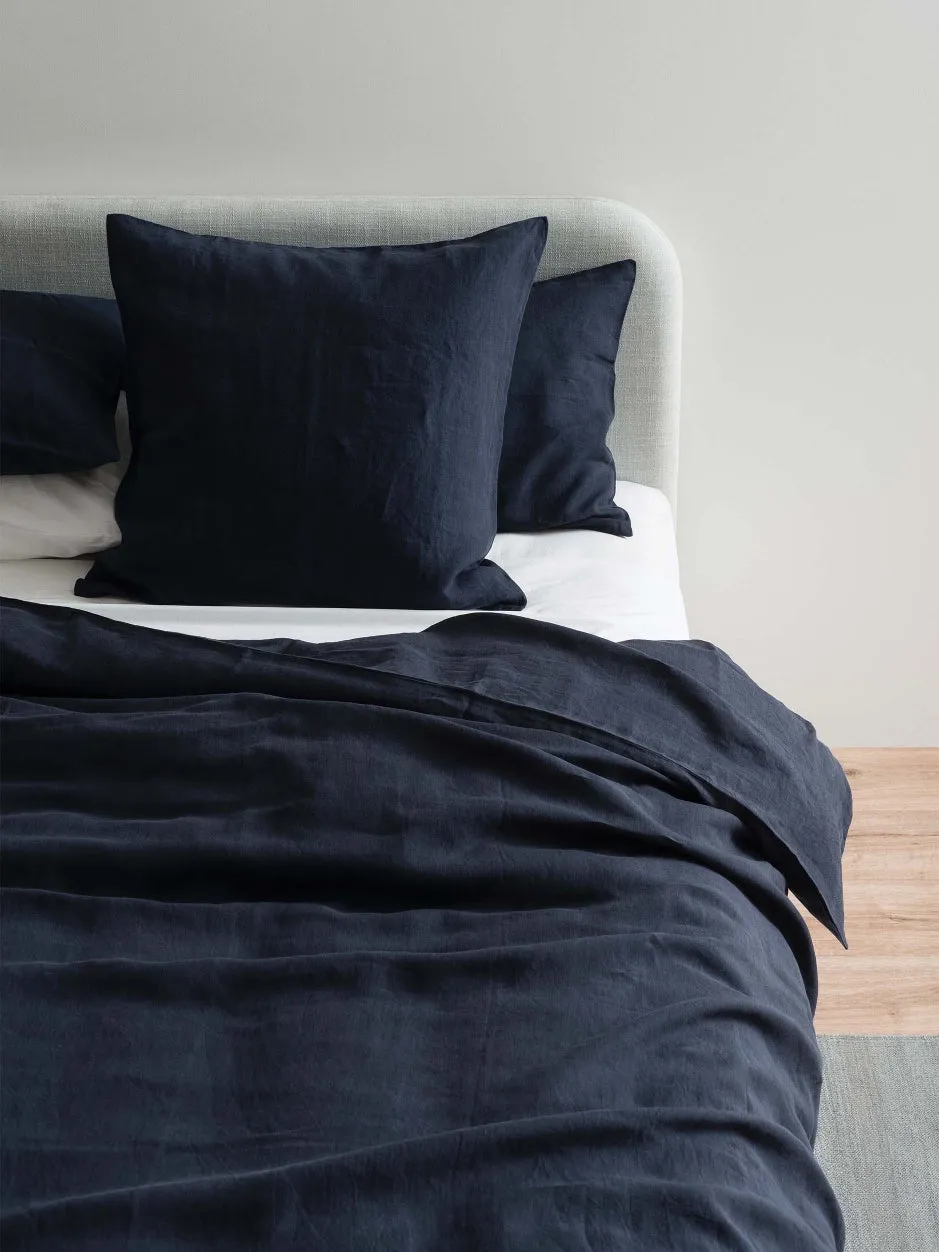 Sove linen euro pillowcase - navy