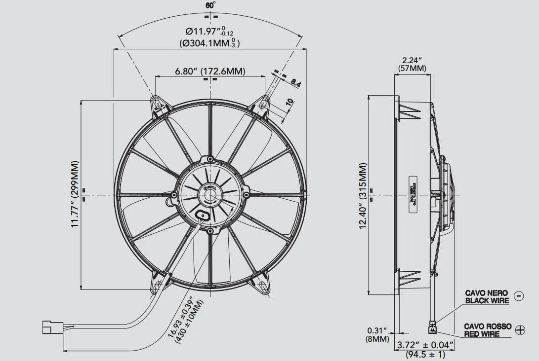 SPAL Electric Radiator Fan (11" - Puller Style - High Performance - 1310 CFM) 30102022