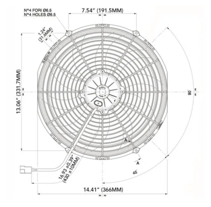 SPAL Electric Radiator Fan (14" - Puller Style - High Performance - 1864 CFM) 30102042